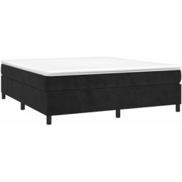 Sommier à ressorts de lit Noir 200x200 cm Velours Vidaxl Black