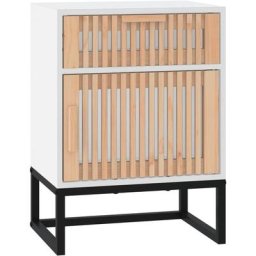 Table de chevet blanc 40x30x55,5 cm bois d'ingénierie et fer Vidaxl White