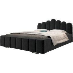 Lit rembourré avec tiroir de lit BoxSpring Lit 03 - 160x200 - Black (trinity 16)