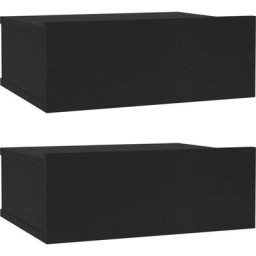 Tables de chevet flottantes 2 pcs Noir 40x30x15 cm Vidaxl Noir