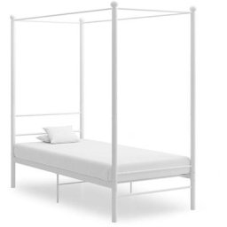 Cadre de lit à baldaquin Blanc Métal 90x200 cm Vidaxl Blanc