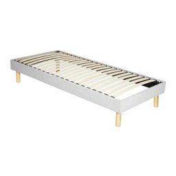 Adrien - Solide et Confortable Sommier Tapissier gris + Pieds en 20 cm pour matelas en 90x190 - 13