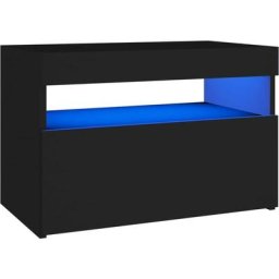 Table de chevet avec lumières led Noir 60x35x40 cm Aggloméré Vidaxl Noir