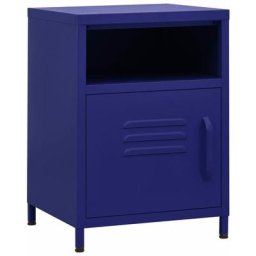 Tables de chevet 2 pcs Bleu marine 35x35x51 cm Acier Vidaxl Bleu marine