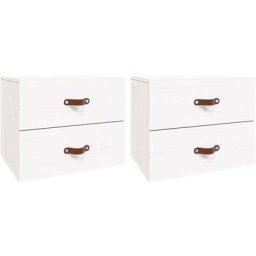 Tables de chevet murales 2 pcs Blanc 50x36x40 cm Vidaxl Blanc