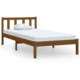 Cadre de lit Marron miel Bois de pin massif 90x190 cm Simple Vidaxl Honey brown