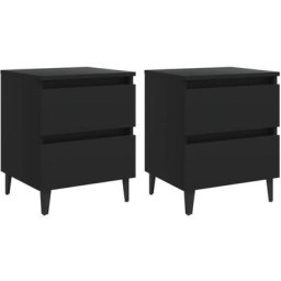 Tables de chevet 2 pcs Noir 40x35x50 cm Aggloméré vidaXL - Noir