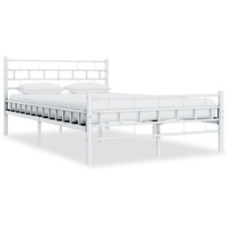 Cadre de lit Blanc Métal 120 x 200 cm Vidaxl White