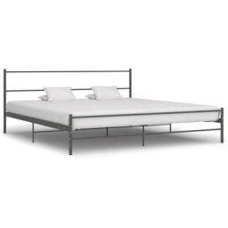 Cadre de lit Gris Métal 200 x 200 cm Vidaxl Gris