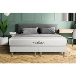 Ensemble matelas sommier Lancaster 200 x 200 cm - Couleur : Blanc - Blanc