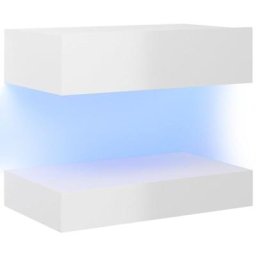 Table de chevet Blanc brillant 60x35 cm Aggloméré vidaXL - Blanc brillant