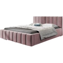 Lit rembourré avec tiroir de lit BoxSpring Lit 01 - 160x200 - Misty Rose (trinity 23)