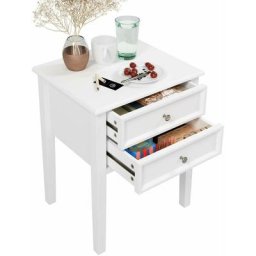 Table d'appoint table de chevet table basse téléphone table commode avec 2 tiroirs - Homfa