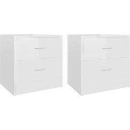 Tables de chevet 2 pcs Blanc brillant 40 x 30 x 40 cm Aggloméré Vidaxl Blanc brillant