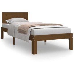 Vidaxl - Cadre de lit Marron miel Bois massif 75x190 cm Petit simple Honey brown