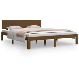 Cadre de lit Marron miel Bois de pin massif 160x200 cm Vidaxl Honey brown