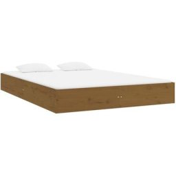 Cadre de lit Marron miel Bois massif 120x200 cm Vidaxl marron miel