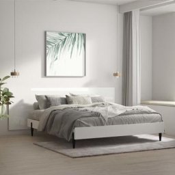 Armoire de tête de lit - Moderne Tête lit murale Blanc brillant 240x1,5x80 cm Bois d'ingénierie