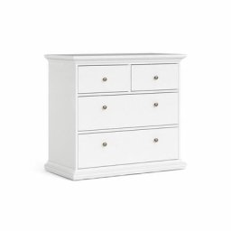 Venedig Commode avec 2 petits et 2 grands tiroirs, largeur 96 cm, hauteur 86 cm, blanc.