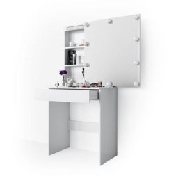 Coiffeuse ""Melle"" Blanc avec éclairage led Vicco