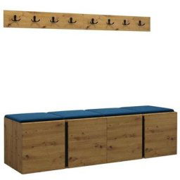 Mobilier1 - Ensemble entrée Hartford 276, Manila 26, 168x46cm, Chêne artisanal, Tapisserie,
