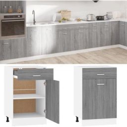 Kalisse - Elegant-Stil Armoire de plancher à tiroir Sonoma gris 50x46x81,5 cm,pour