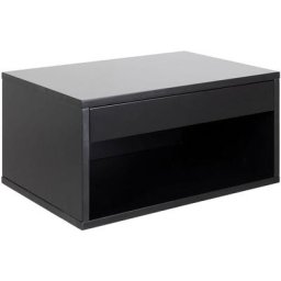 Cholet Table de nuit, 1 tiroir, 1 tablette de rangement, noir. - Noir