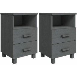 Lot de 2 Tables de Chevet, Tables de nuit, pour Chambre Salon Couloir, Gris foncé 40x35x62cm Bois