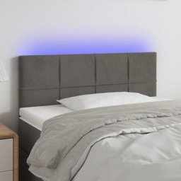 Armoire de tête de lit - Moderne Tête de lit à led Gris foncé 80x5x78/88 cm Velours FR7099
