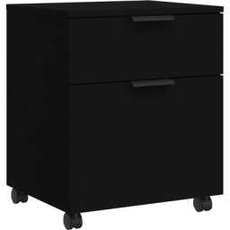 Classeur mobile avec roues noir 45x38x54 cm bois d'ingénierie