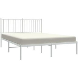 Vidaxl - Cadre de lit métal avec tête de lit blanc 140x200 cm White