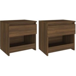 Tables de chevet 2 pcs Chêne marron 40x30x3cm Bois d'ingénierie Vidaxl Chêne marron