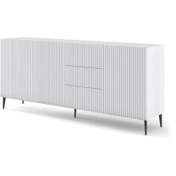 Commode Ravenna b 200 cm 3D3S blanc mat + pieds