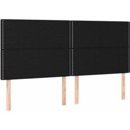 Têtes de lit 4 pcs Noir 100x5x78/88 cm Tissu Vidaxl Black