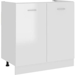 Armoire de plancher évier Blanc brillant 80x46x81,5cm Aggloméré vidaXL - High gloss white