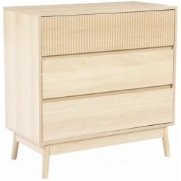 Commode de rangement décor bois, 3 tiroirs - Linear - Bois