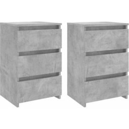 Tables de chevet 2 pcs Gris béton 40x35x62,5 cm Aggloméré vidaXL - Gris béton