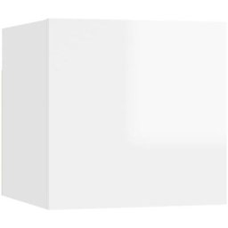 Table de chevet Blanc brillant 30,5x30x30 cm Aggloméré Vidaxl Blanc brillant