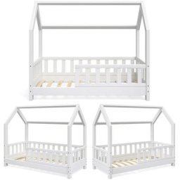 Lit cabane ""Wiki"" 70x140cm Blanc Vitalispa