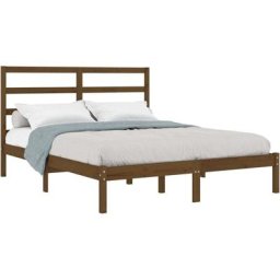 Vidaxl - Cadre de lit Marron miel Bois massif 150x200 cm Très grand Honey brown