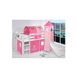 Lit mi-haut jupiter avec toboggan - 90 x 200 - Ballerine