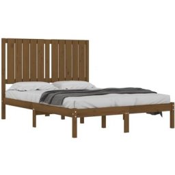 Cadre de lit Marron miel Bois de pin massif 120x200 cm Vidaxl Honey brown