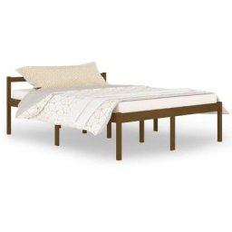Cadre de lit Marron miel pin massif 150x200 cm Très grand Vidaxl Honey brown