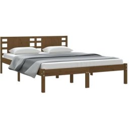 Cadre de lit Marron miel Bois de pin massif 120x200 cm Vidaxl Honey brown