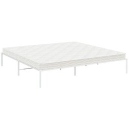Cadre de lit métal blanc 200x200 cm Vidaxl White