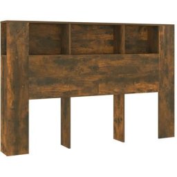 Armoire de tête de lit Chêne fumé 160x18,5x104,5 cm Vidaxl Chêne fumé