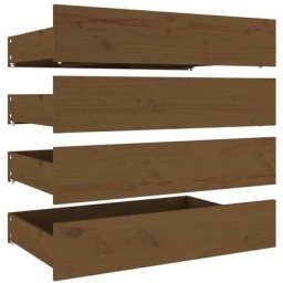 Tiroirs de lit 4 pcs Marron miel Bois de pin massif Vidaxl marron miel