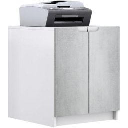 Vladon - Commode d'imprimante armoire à dossiers Logan blanc mat - haute brillance - Façades en