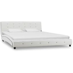 Cadre de lit Blanc Similicuir 160x200 cm Vidaxl White