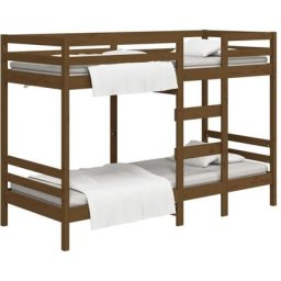 Lit superposé Marron miel 90x200 cm Bois de pin massif vidaXL - Honey brown
